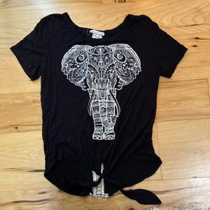 Sparkly Elephant blouse with lace cut out in the back M